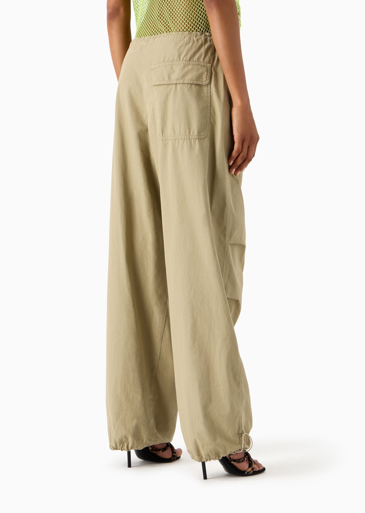 Emporio Armani Sustainability Values Capsule Collection organic poplin drawstring trousers - 3