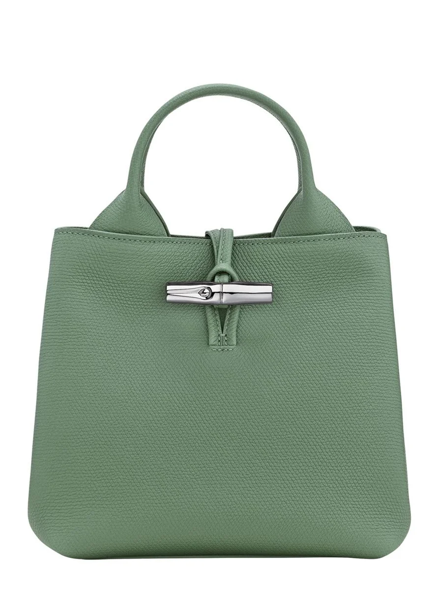 Longchamp 'Le Roseau' Green Small Handbag With Adjustable And Removable Shoulder Strap In Leather Wo - 1