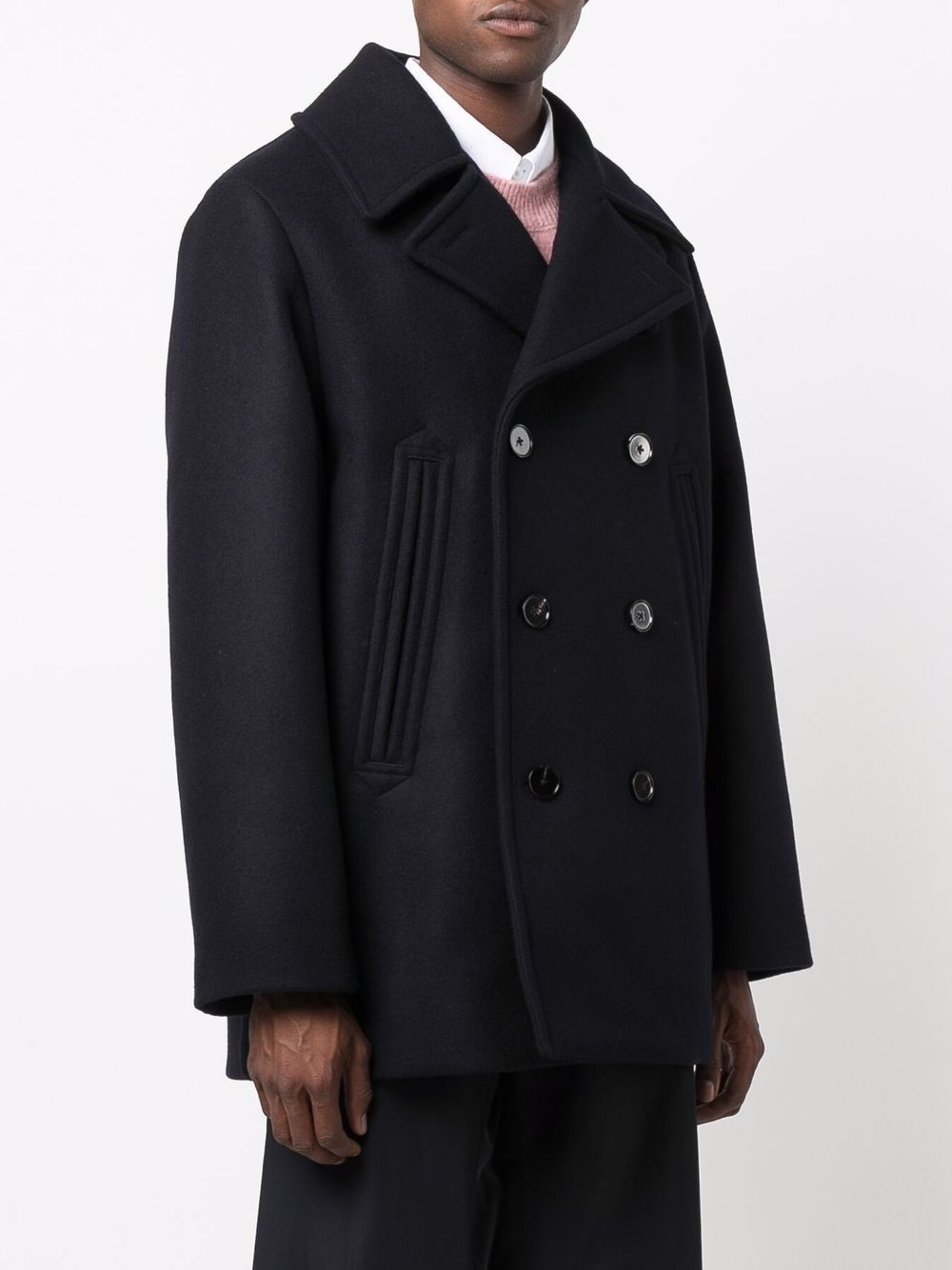 double-breasted wool coat - 3