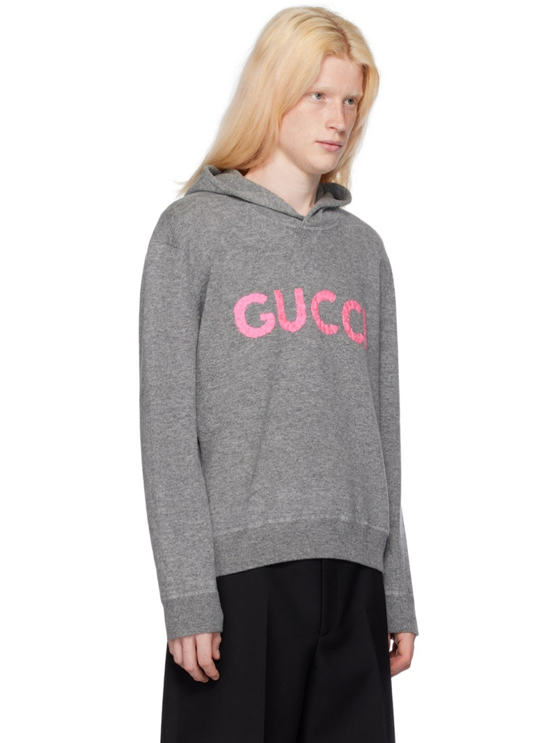 Gray Embroidered Hoodie 2