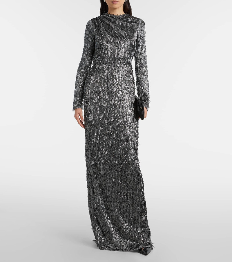 Erdem Sequined draped maxi dress outlook