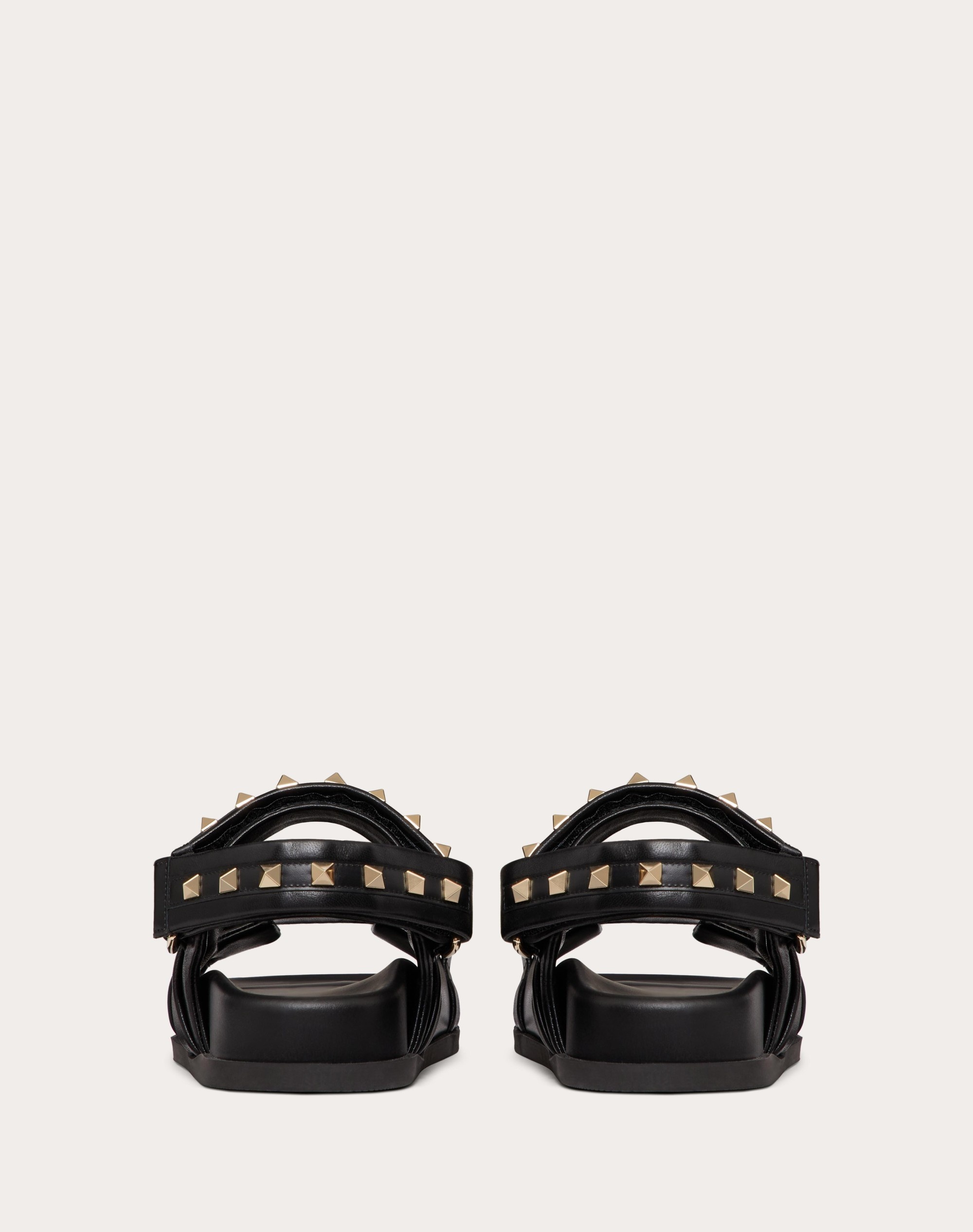 ROCKSTUD FLAT SANDAL IN NAPPA LEATHER - 3