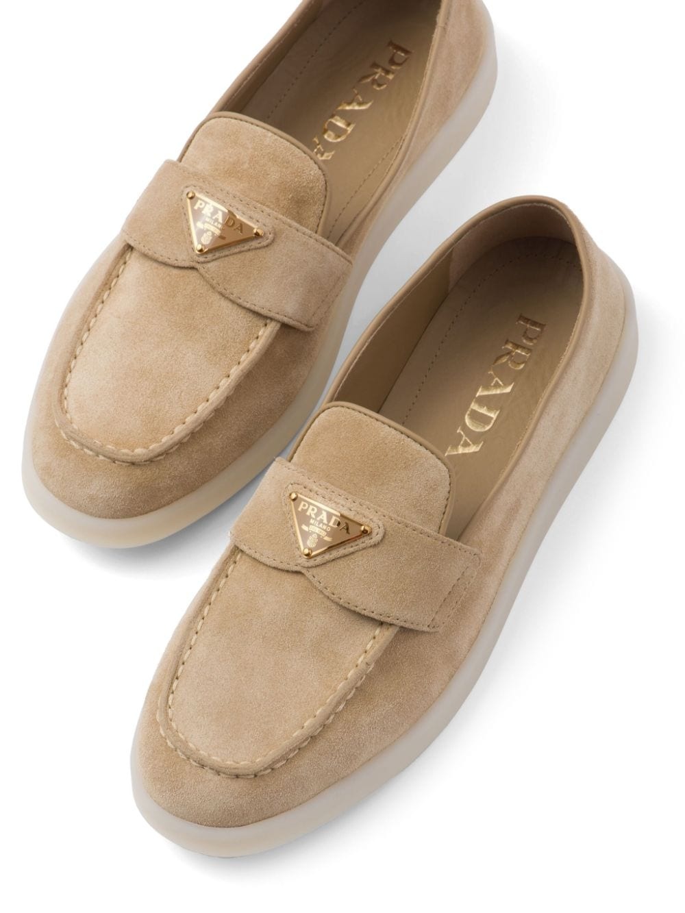 triangle-logo suede loafers - 5