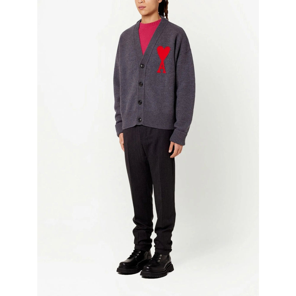 Ami Paris Grey Sweaters & Knitwear - Cardigans Men - 4