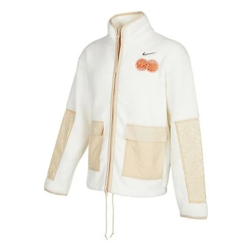 Nike CNY Chinese New Year's Edition Contrast Color Stitching Loose Sports Stand Collar Jacket Beige - 1