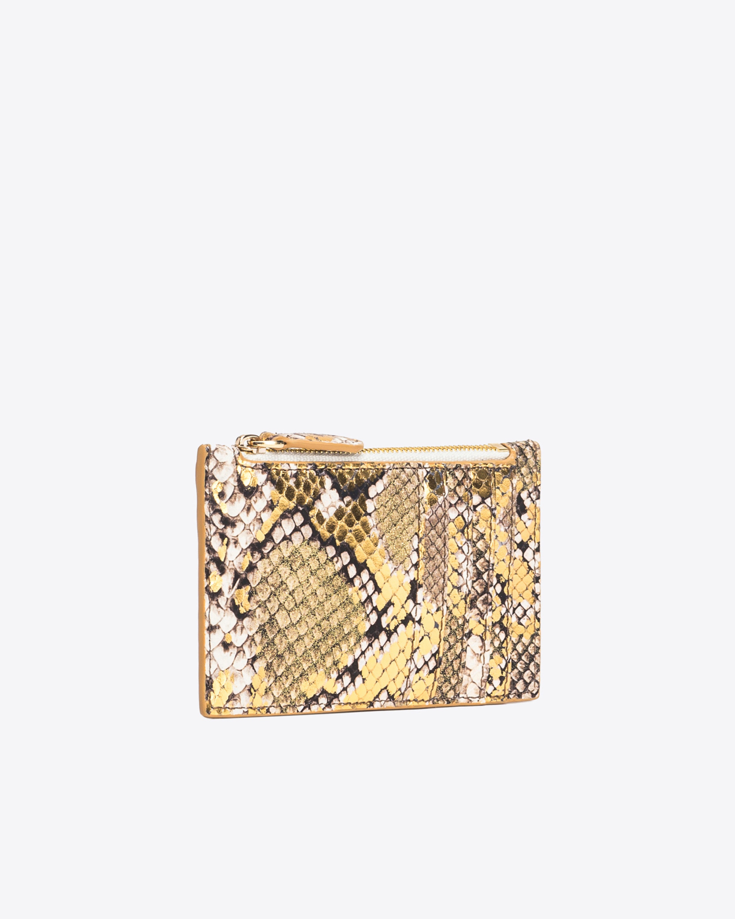 PINKO GALLERIA CARD HOLDER IN LAMINATED REPTILE-PRINT LEATHER - 2