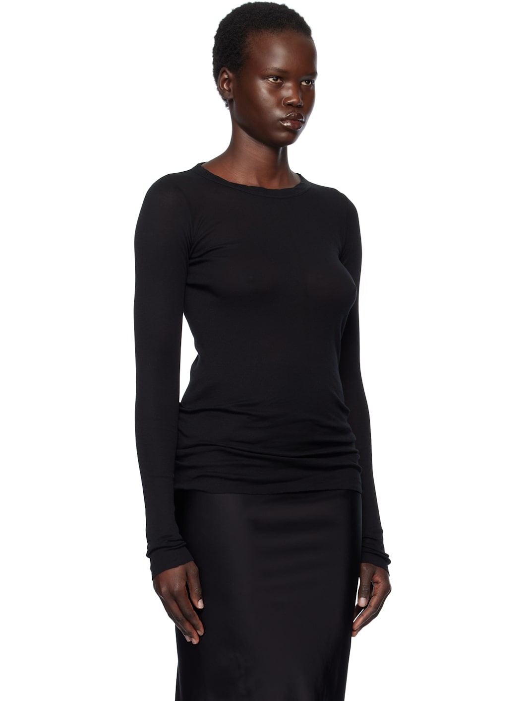 Black Hollywood Rib LS T-shirt - 2