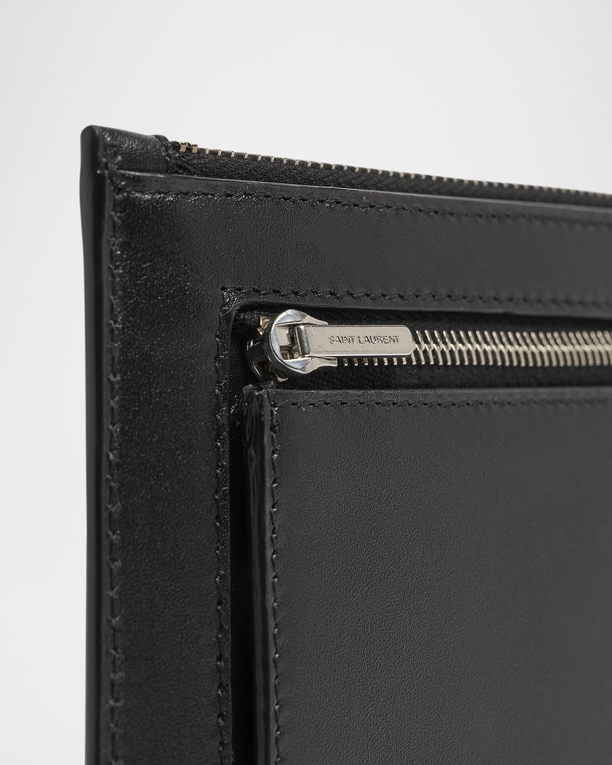 Double-Zip Travel Pouch Bag in Leather - 7