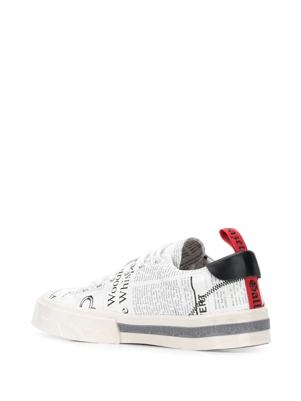 text-print lace-up sneakers - 3