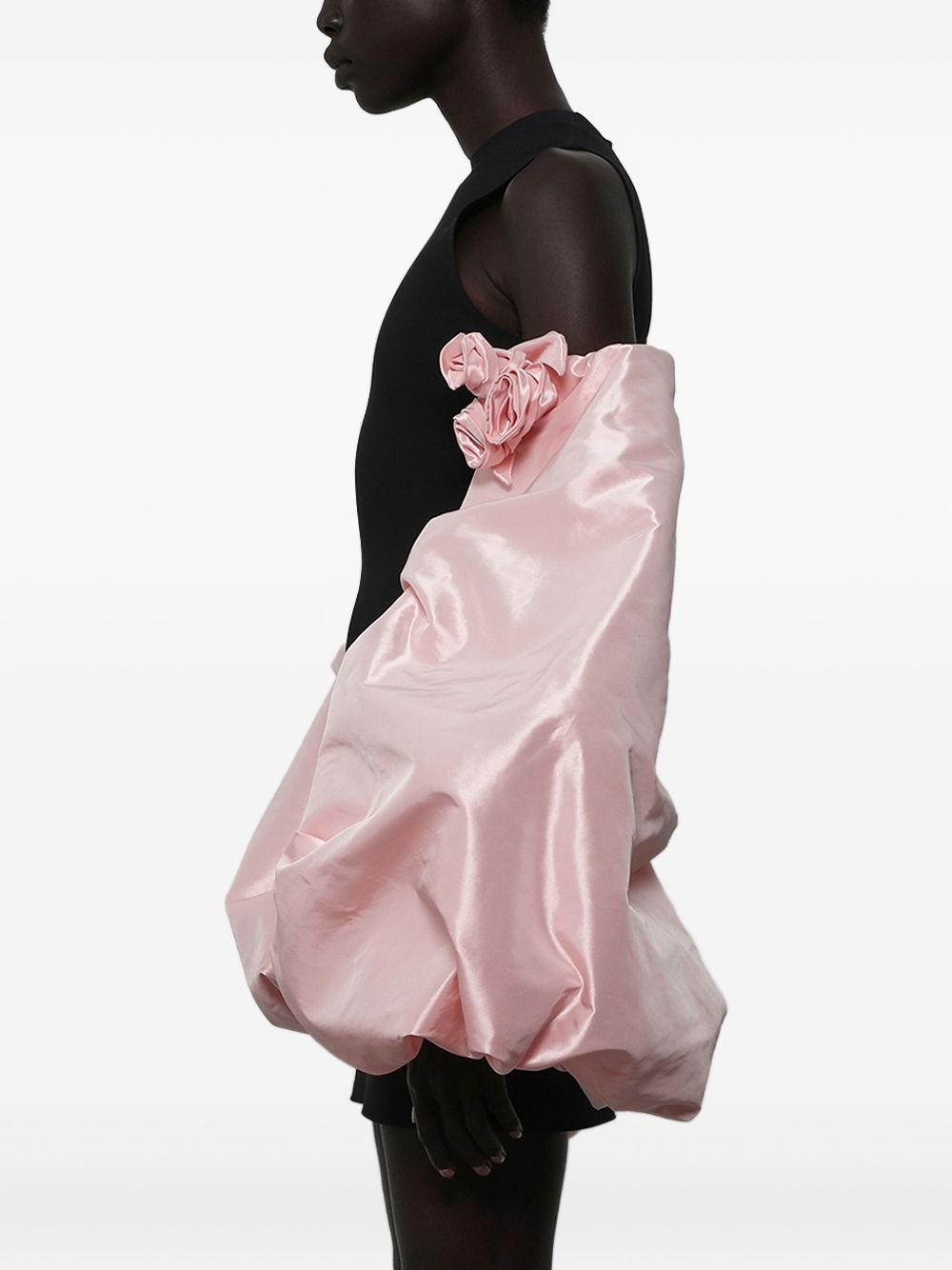 taffeta sleeved dress - 4