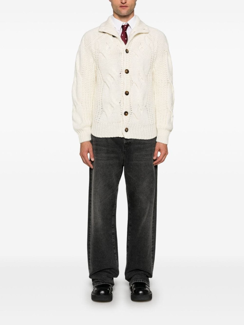 Canali braided ribbed cardigan outlook