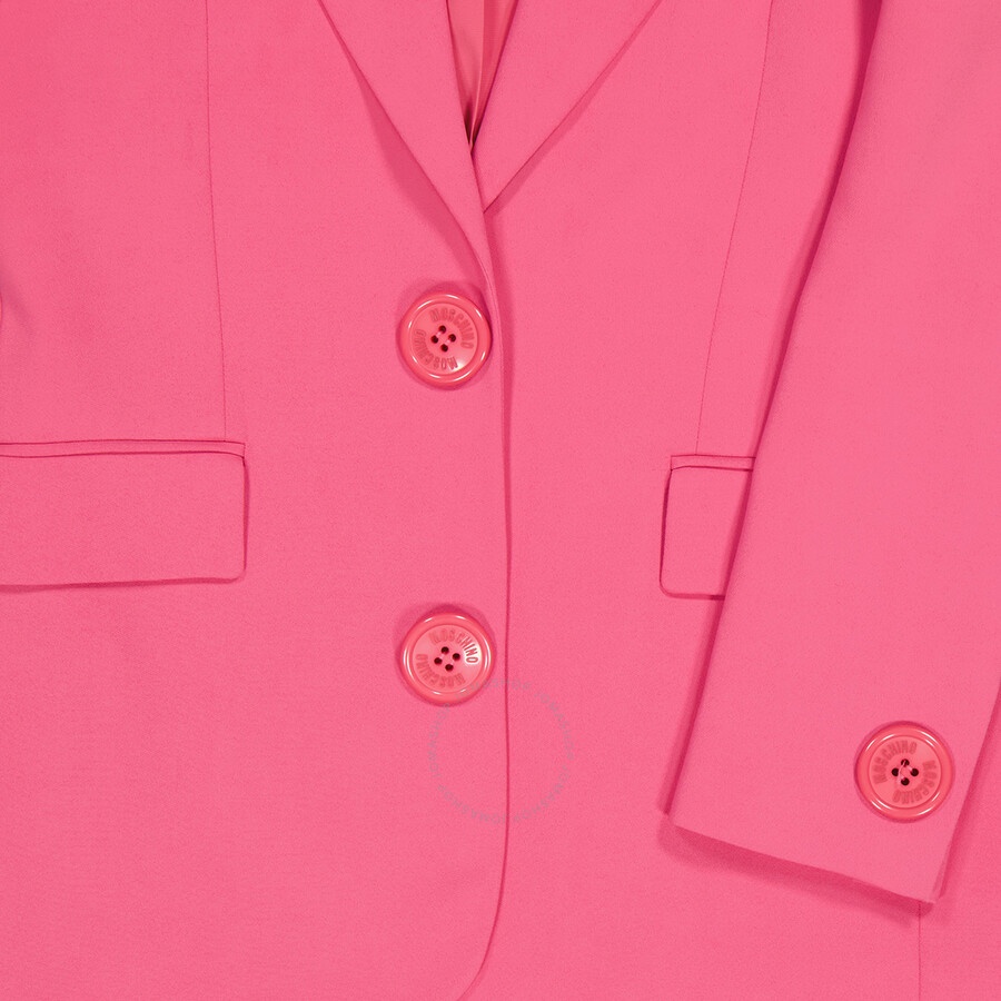 Moschino Fuschia Single-Breasted Blazer Jacket, Brand Size 40 (US Size 6) - 7