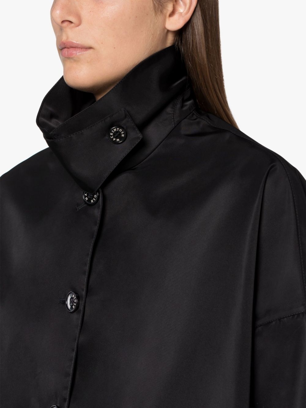 HUMBIE BLACK NYLON OVERCOAT - 4