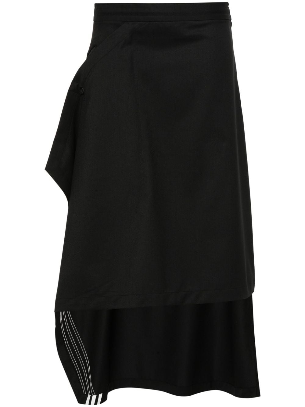 3-Stripes-logo asymmetric skirt - 1