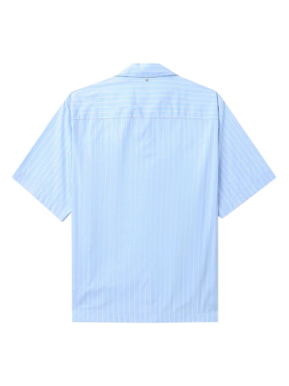 striped slogan-print shirt - 6