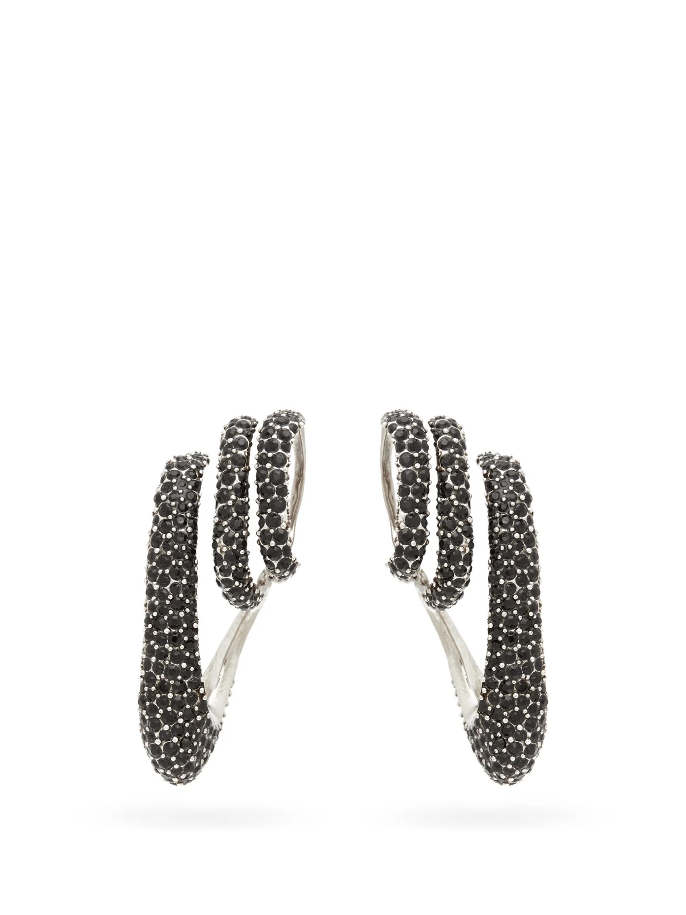 Swarovski-pavé ear-cuff hoop earrings - 1