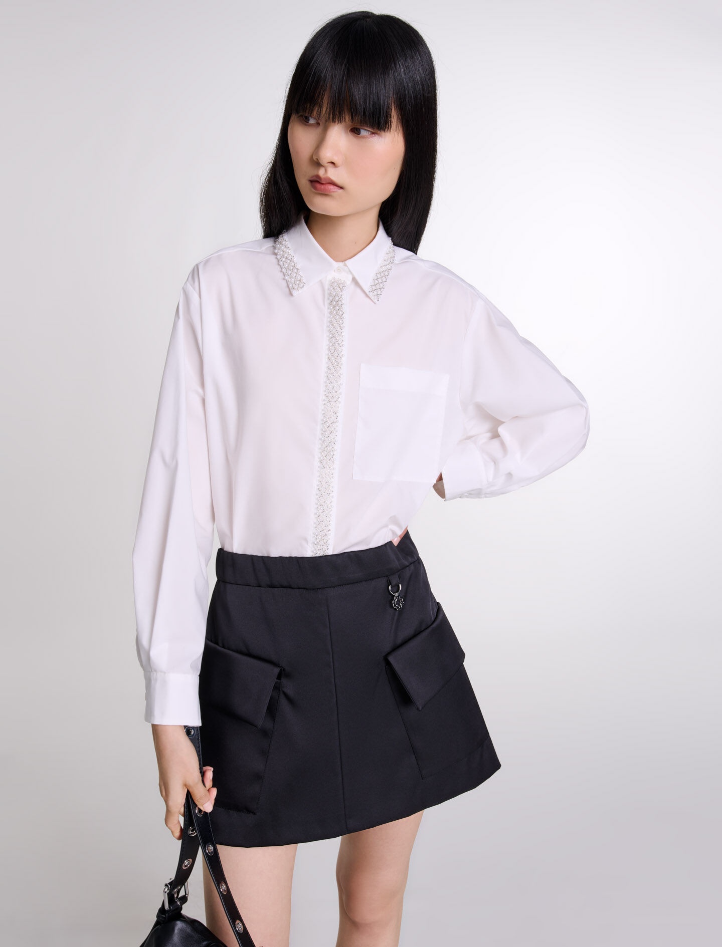 Short satin skirt - 6