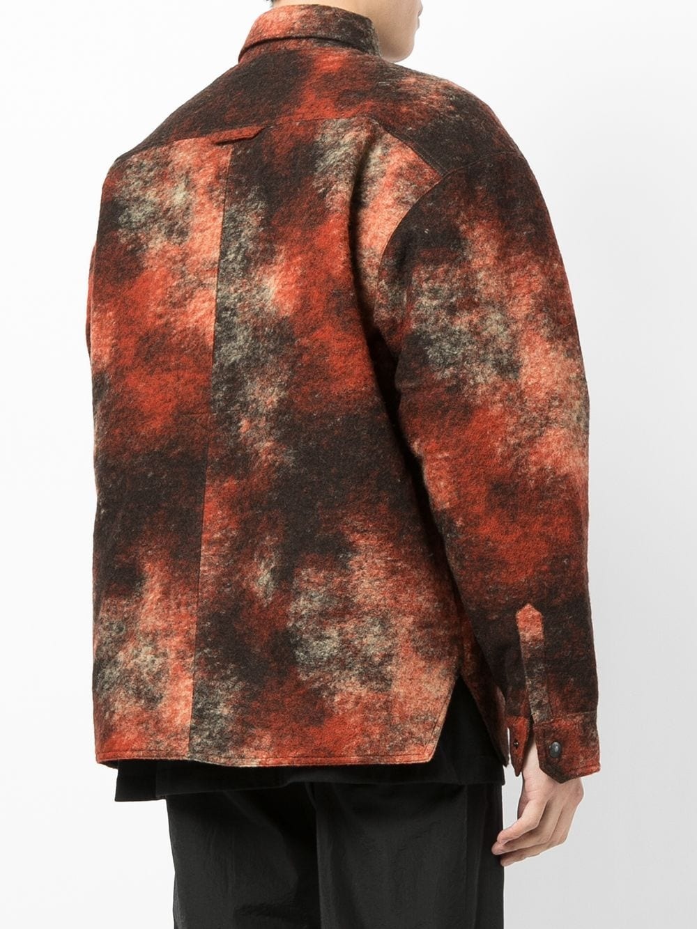 patterned logo-patch shirt - 4