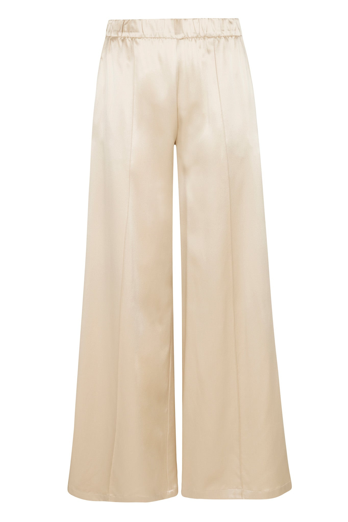 SAND SILK WIDE LEG PINTUCK PANTS - 5