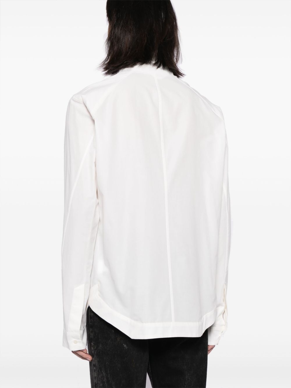 concealed-fastening cotton-blend shirt - 4