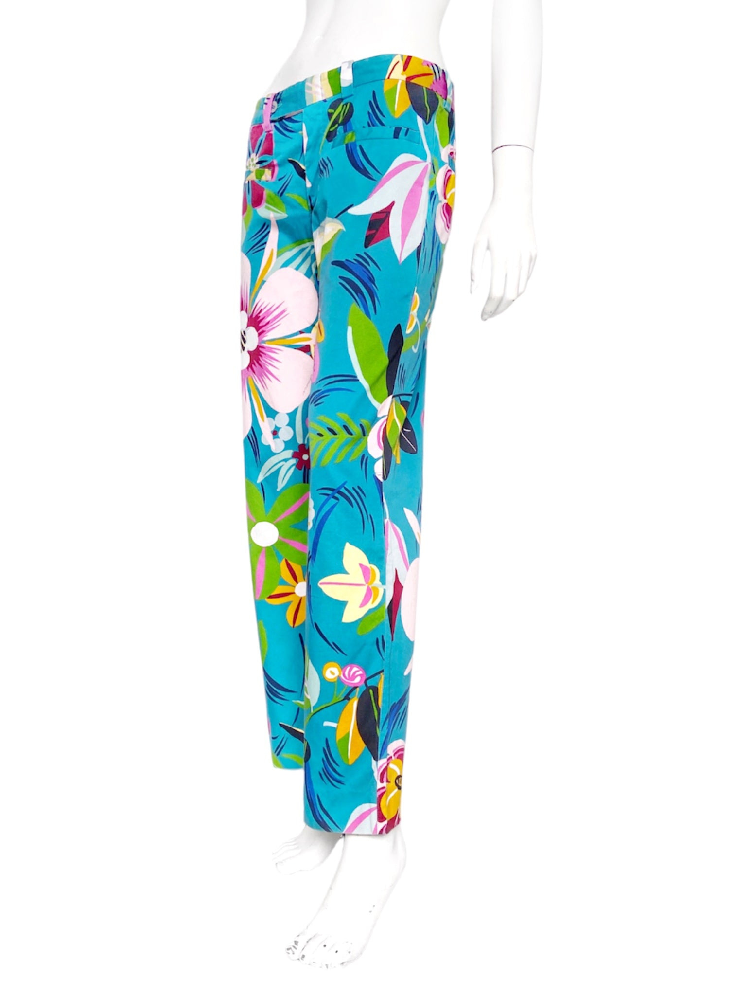 Gucci Spring 1999 Tom Ford Iconic Runway Blue Floral Pants 42 - 3
