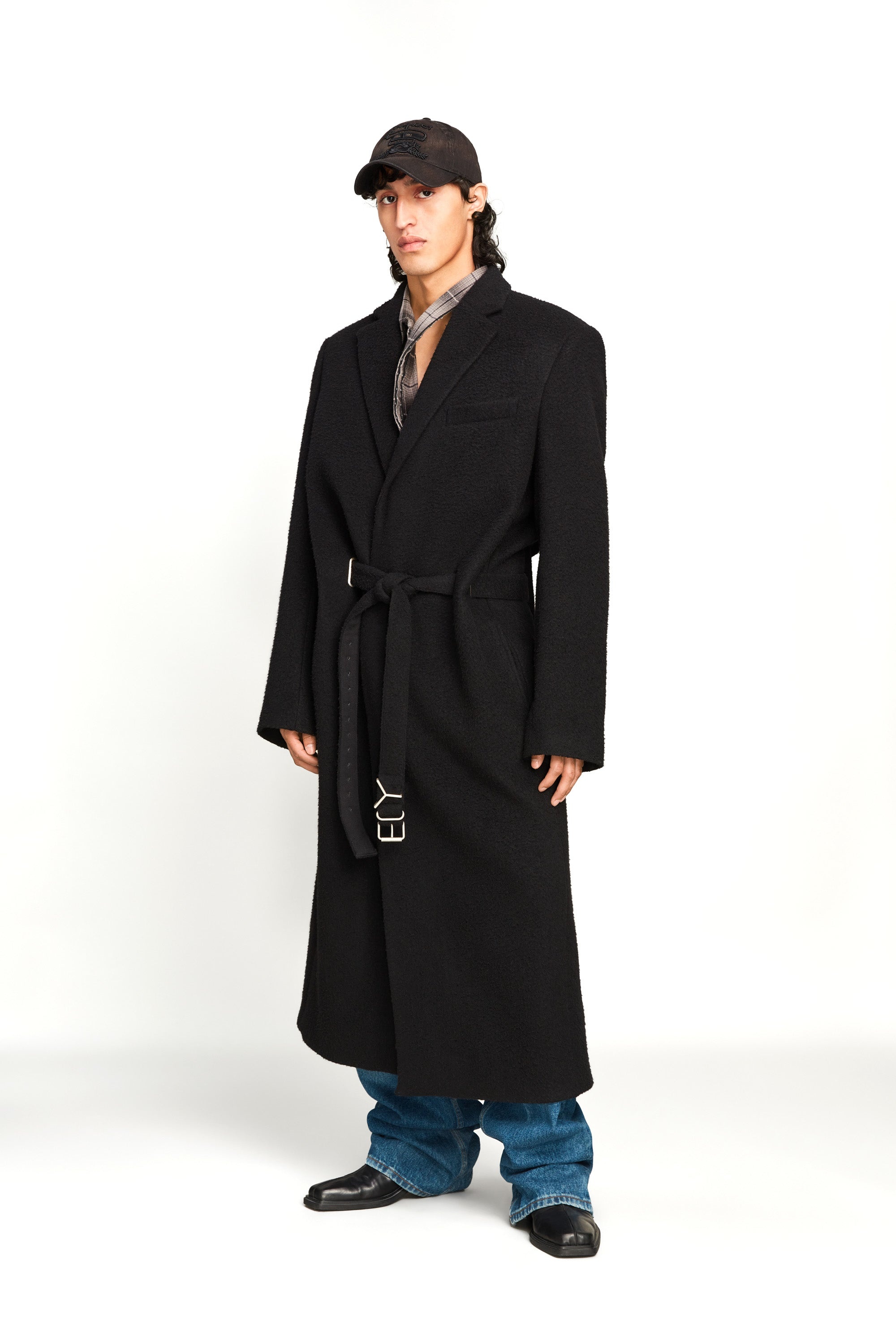 Y Belt Brushed Wool Coat - 5