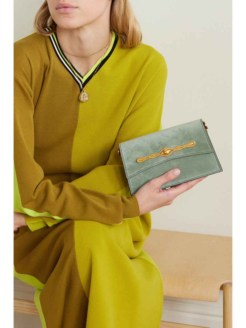 MÉTIER + Fernando Jorge Roma Mini Embellished Suede Shoulder Bag outlook