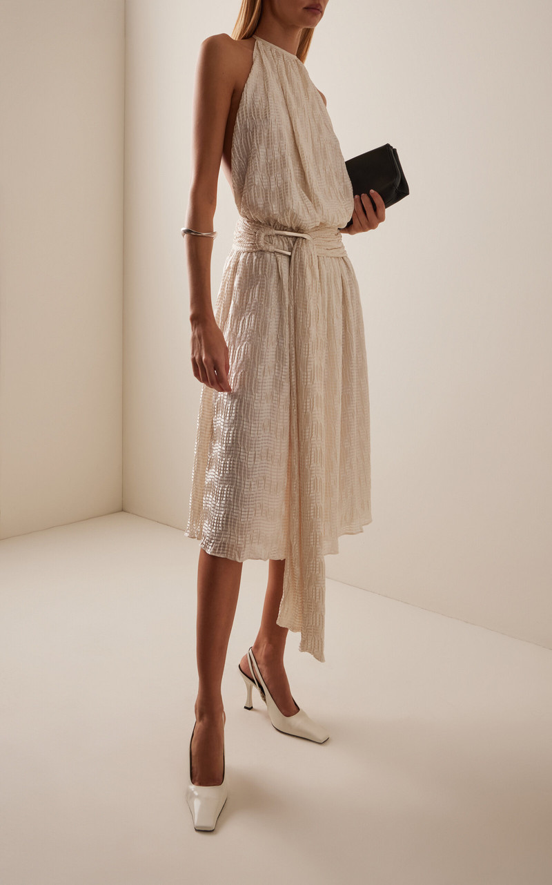ILA Exclusive Lume Jacquard Midi Dress neutral outlook