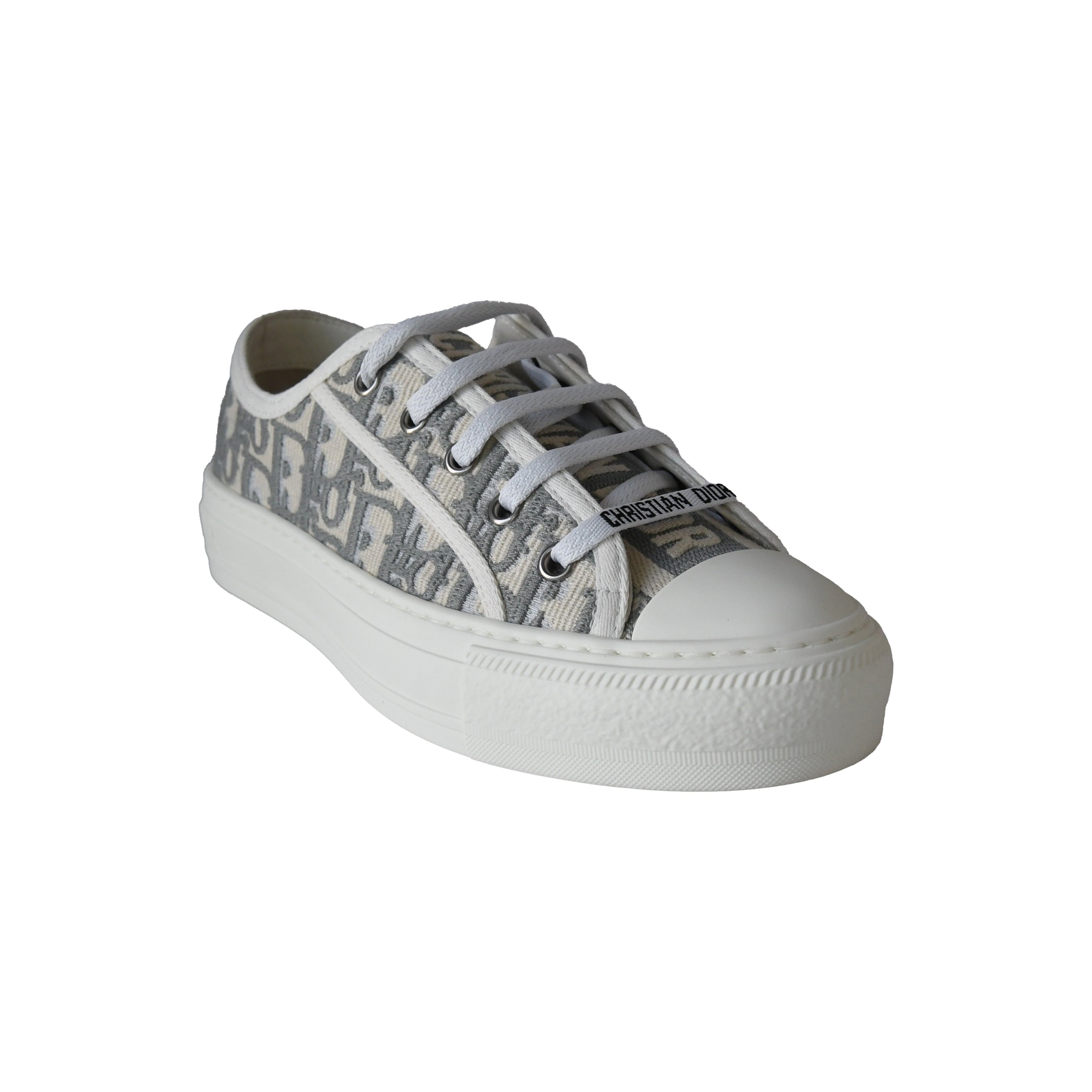 Dior Wmns Walk'N'Dior Embroidered Canvas Low Top Grey - 2