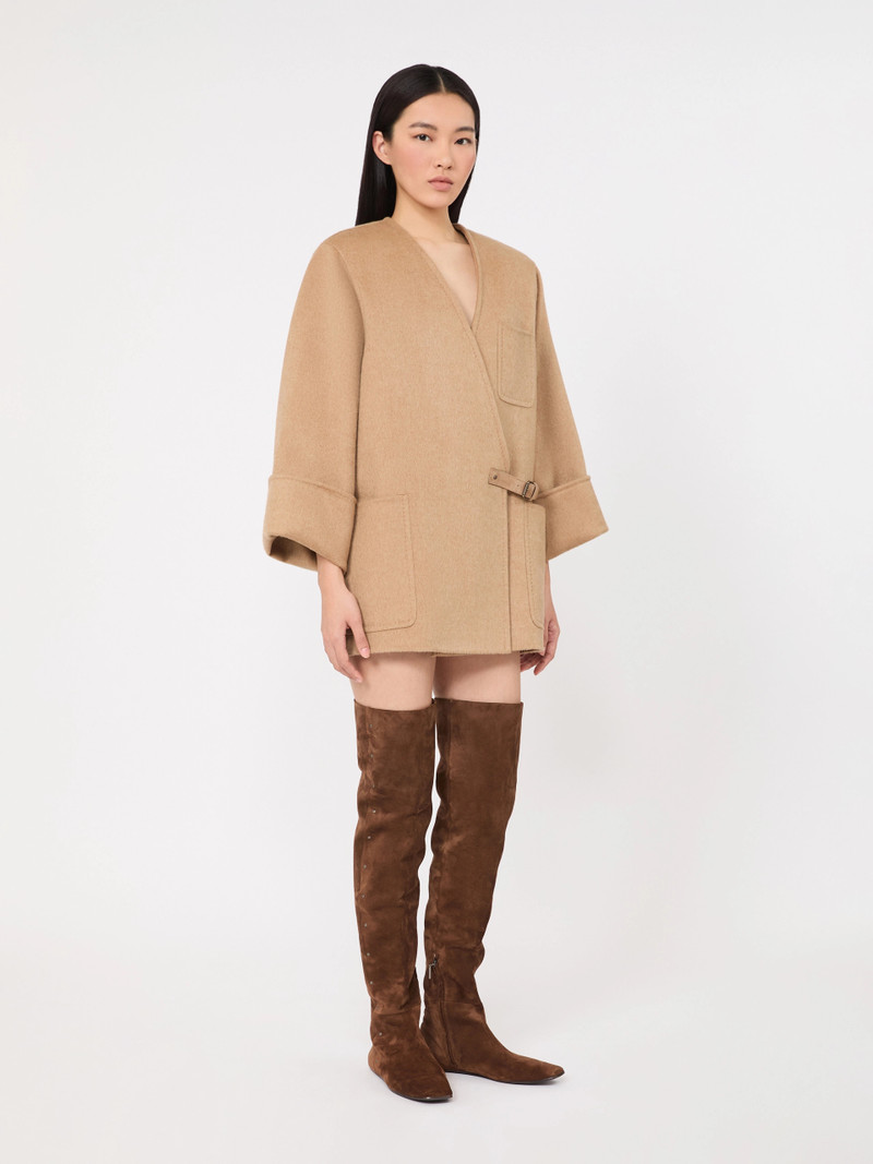 LINCE Camel and mohair cardigan coat - CAMEL 3