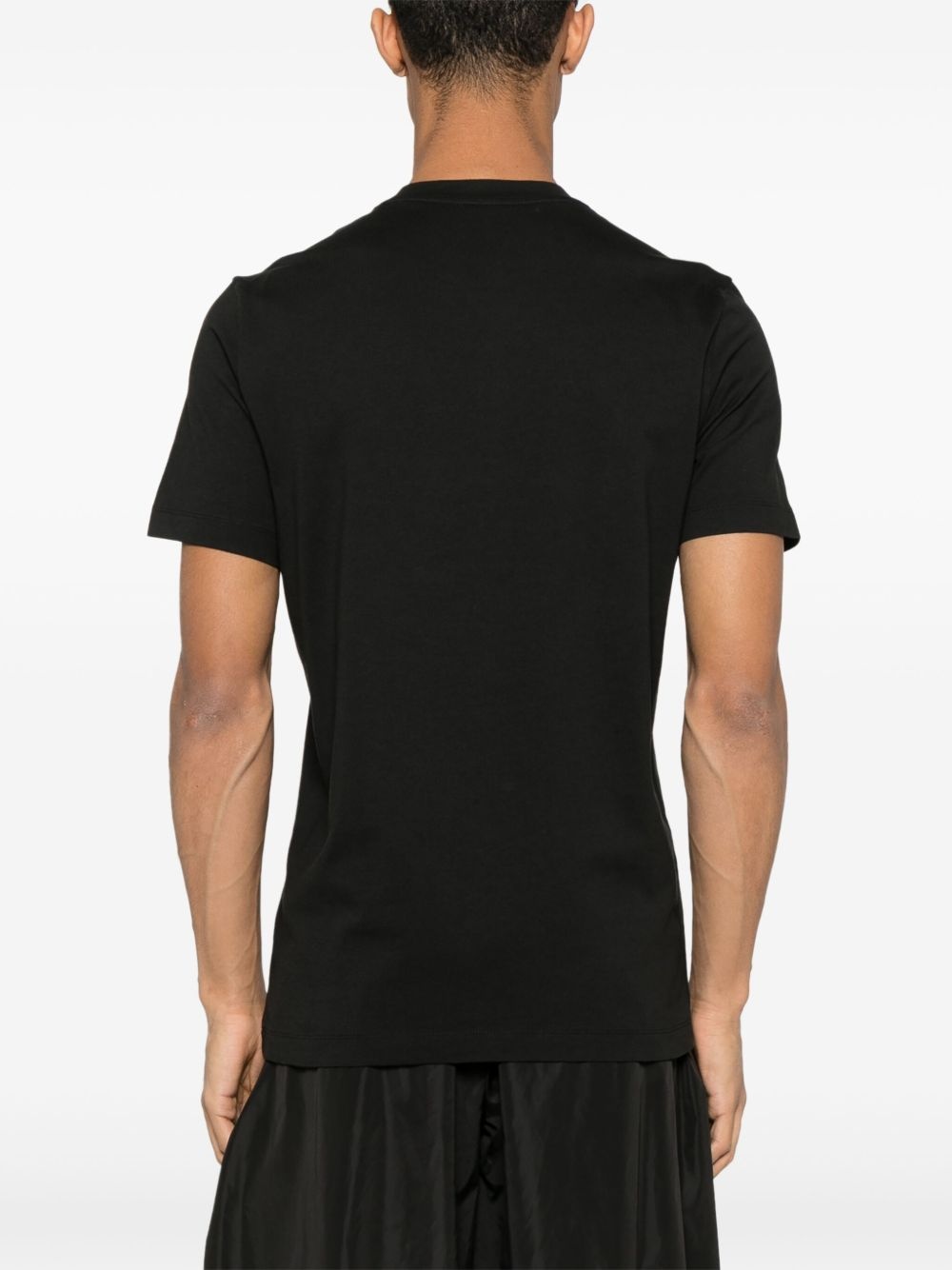 flocked-logo cotton T-shirt - 3