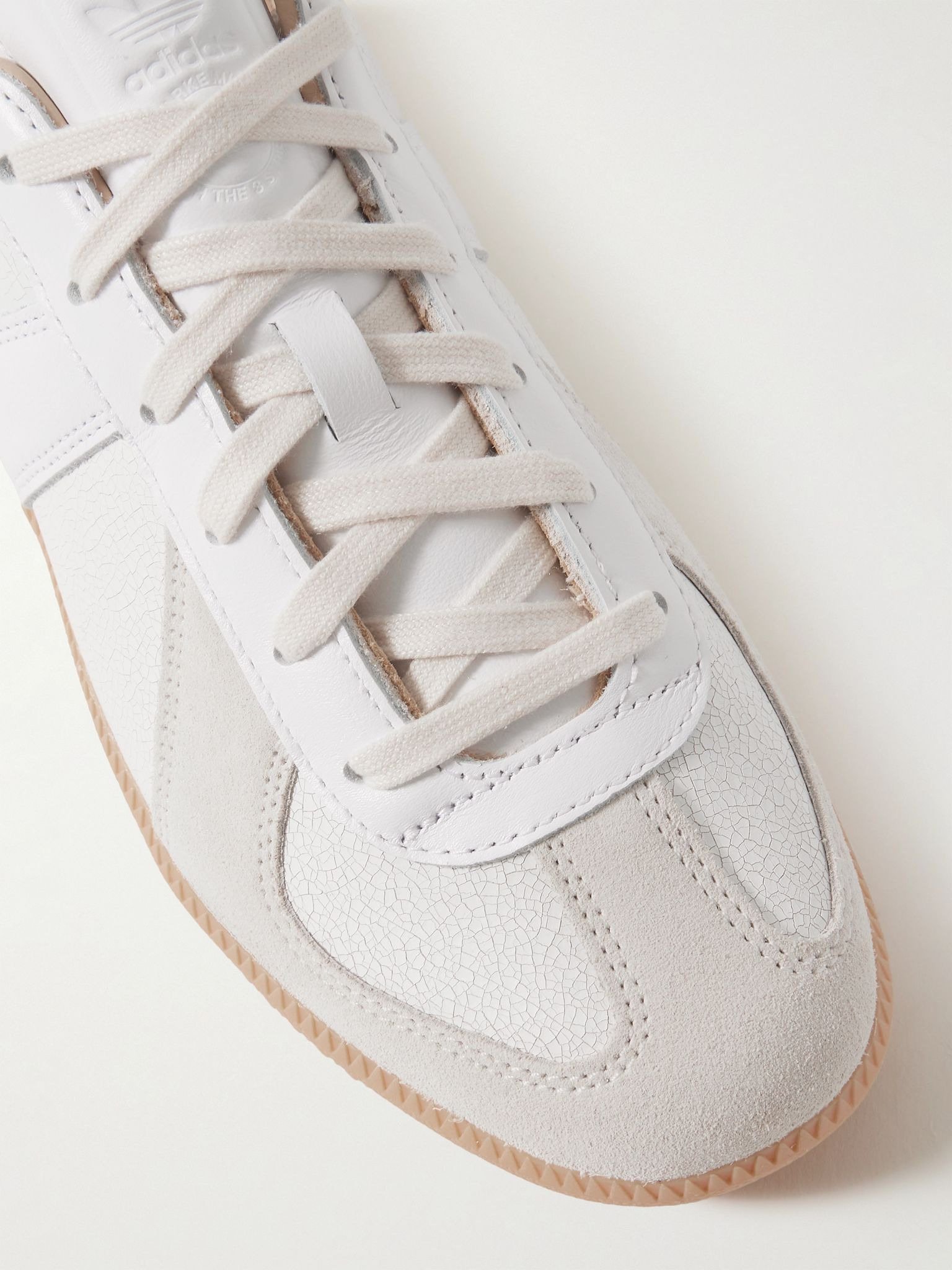 BW Army Lux Suede-Trimmed Cracked-Leather Sneakers White - 5