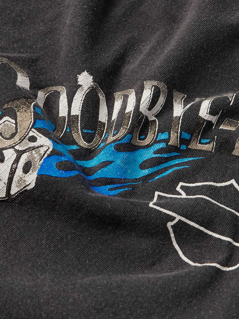 Goodbye Humanity Dice Distressed Printed Cotton-Jersey T-Shirt 4