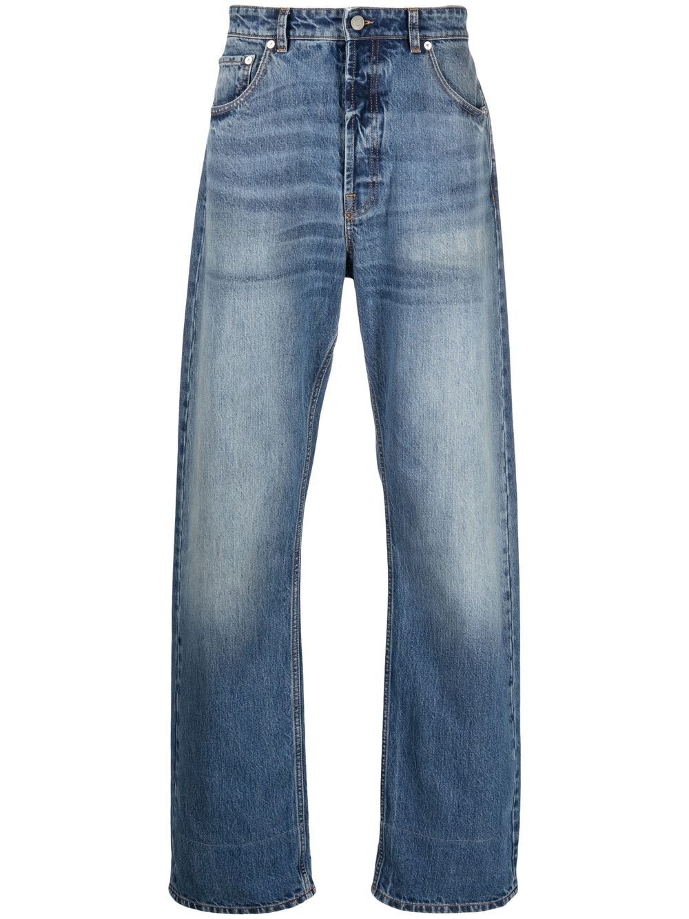 stonewashed denim jeans - 1