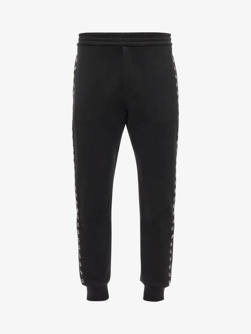 Men's Eyelets Joggers in Black - 1