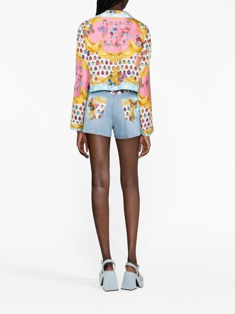 Butterflies denim shorts - 4