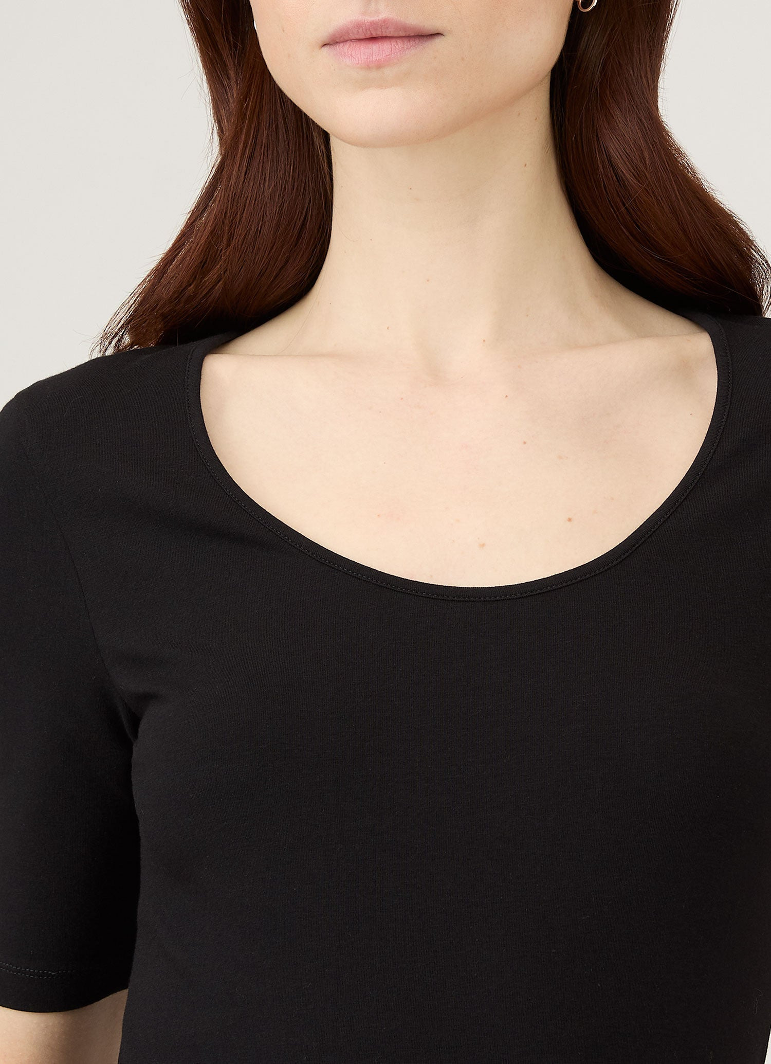 Stretch Cotton Scoop Top - 4