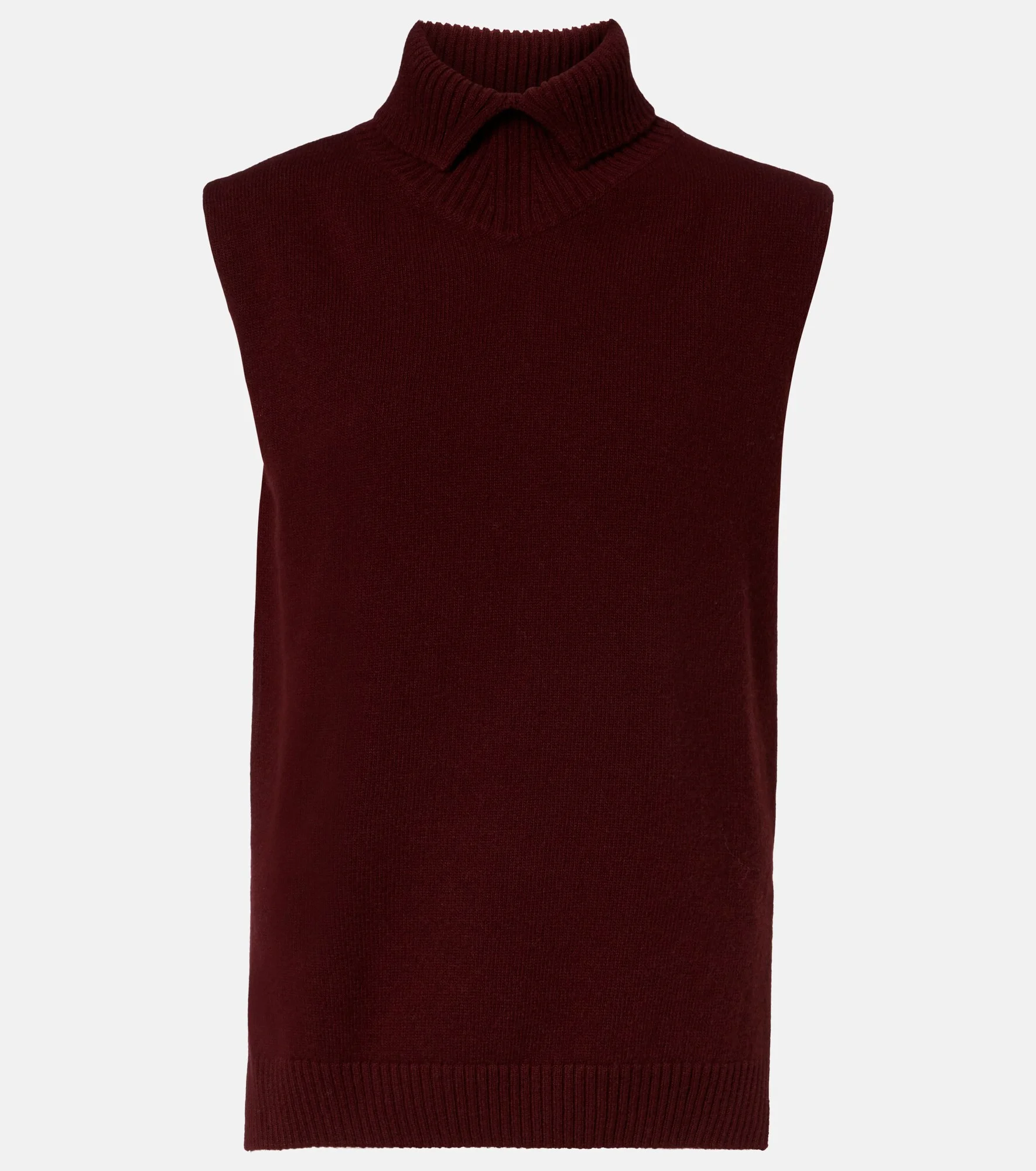 Wool turtleneck sweater vest - 1