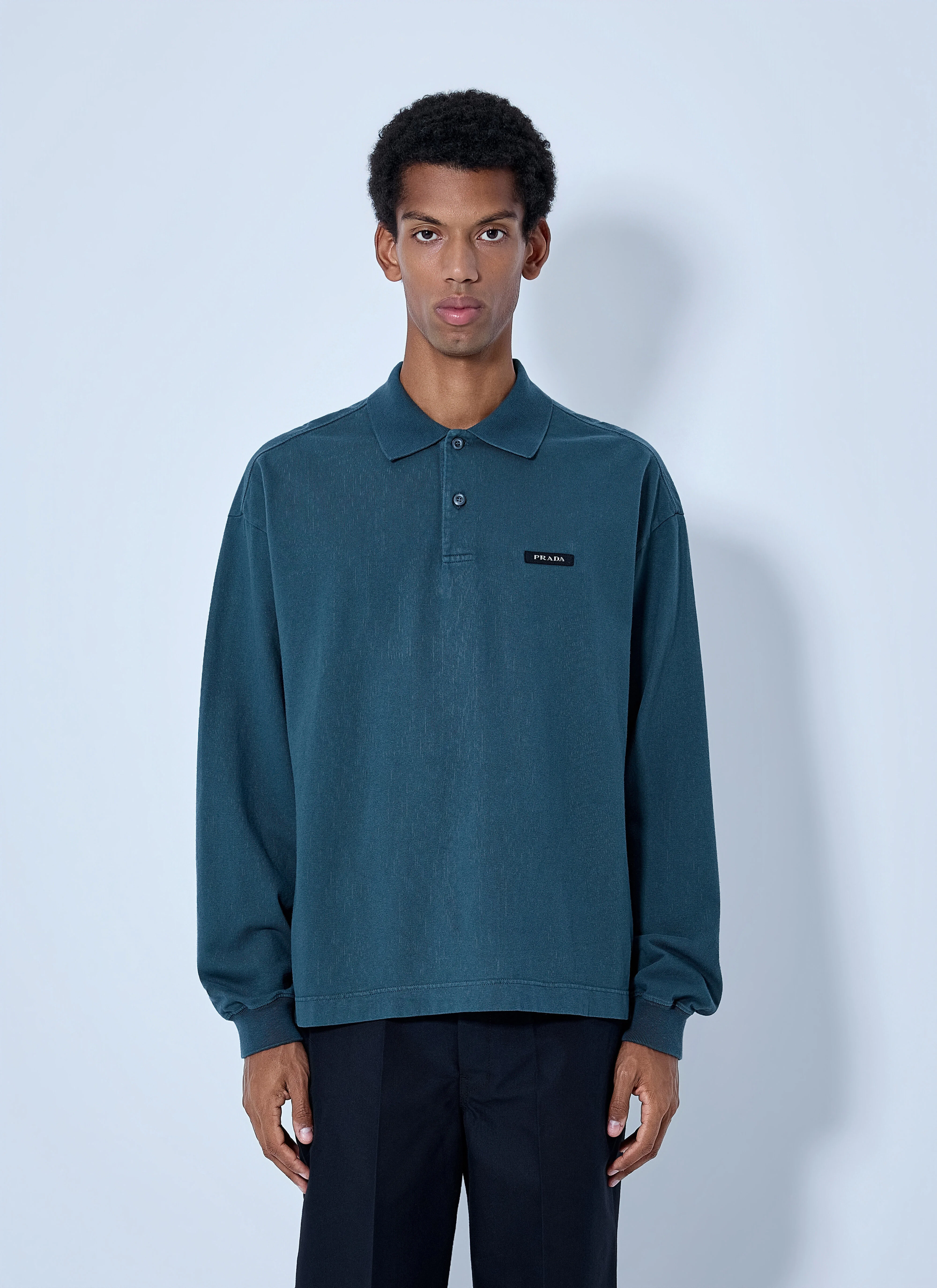 Piqué Long Sleeve Polo Shirt - 1