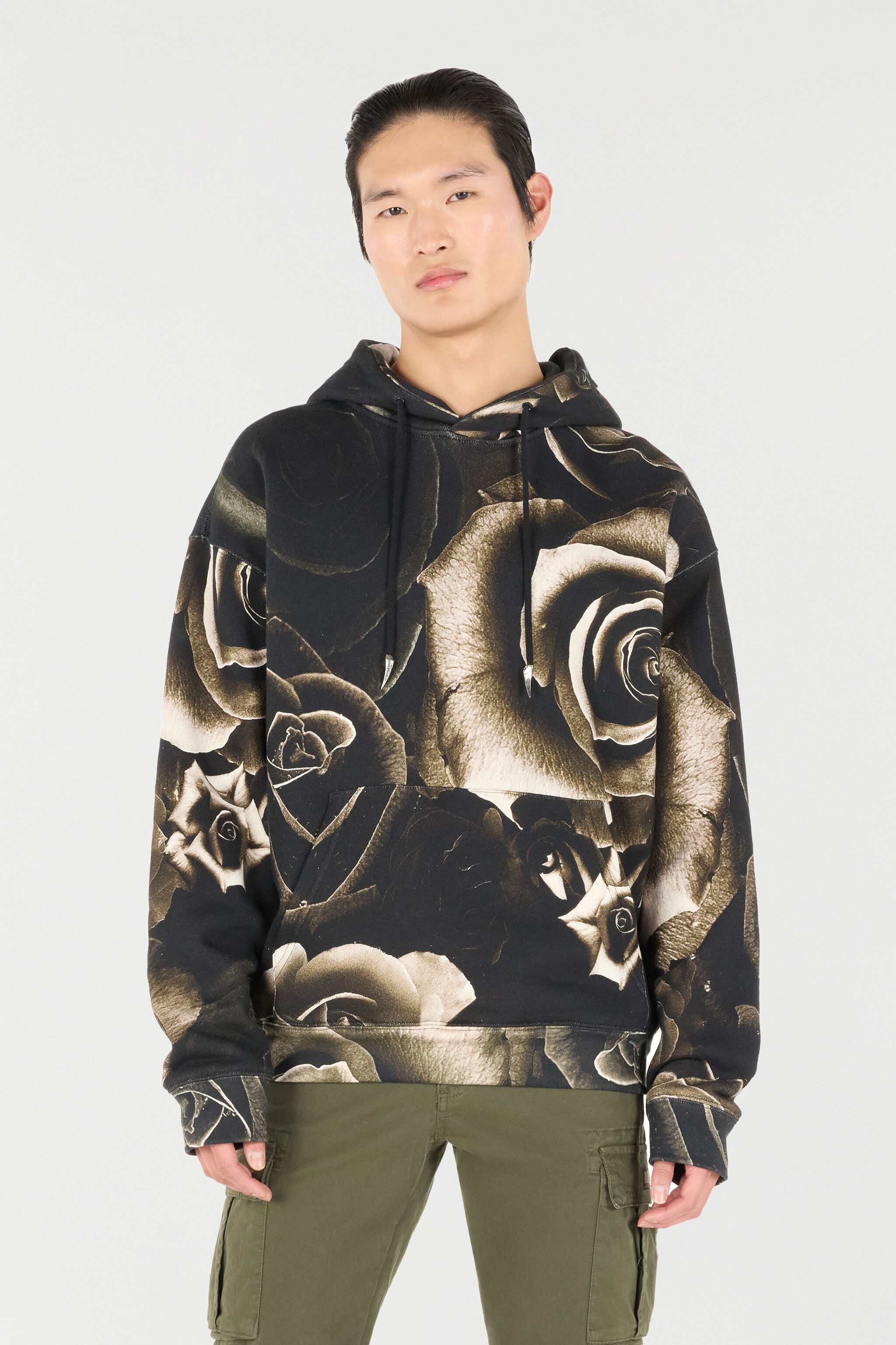 Rose-Print Hooded Sweatshirt - 3