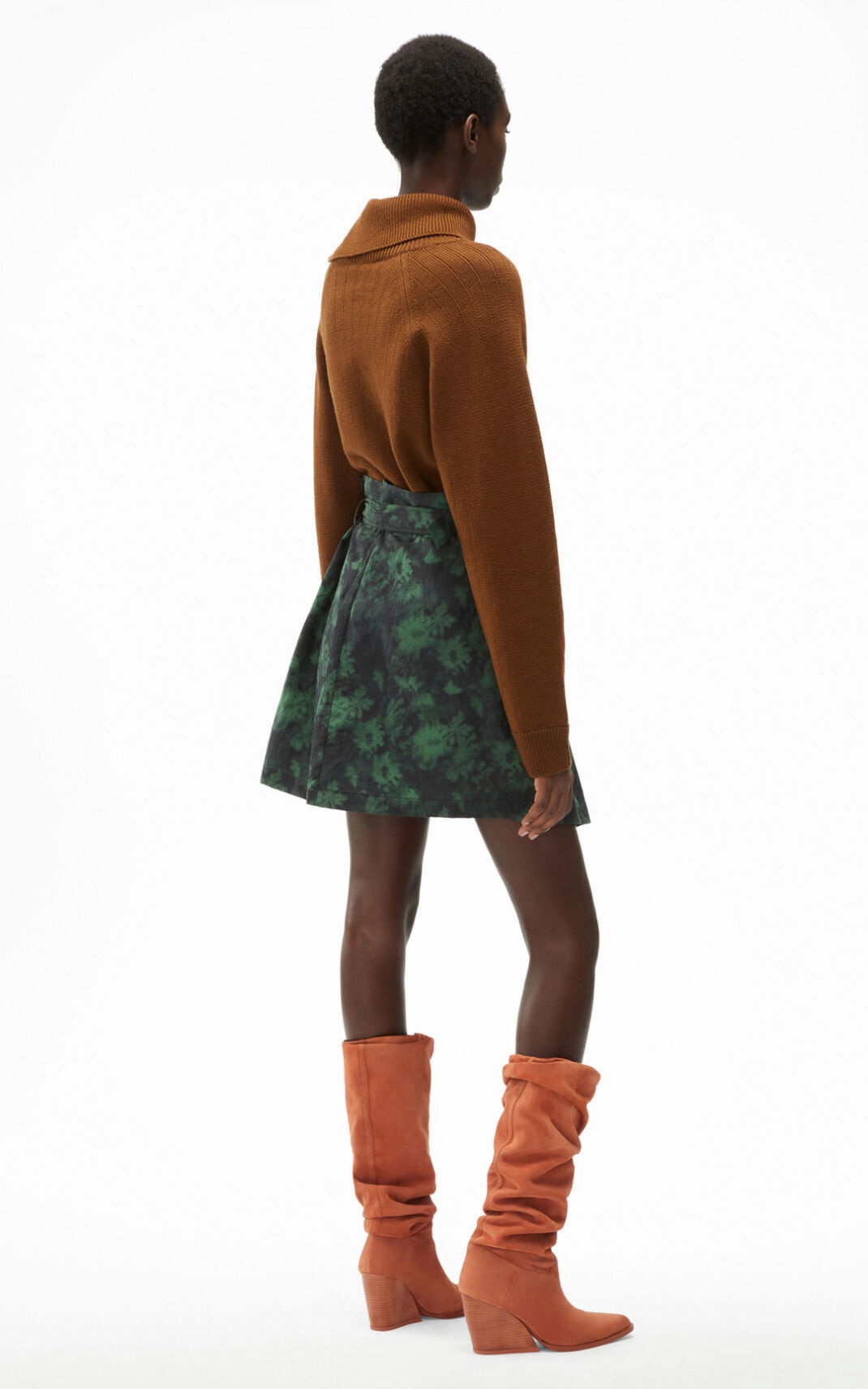 'Ghost Flower' belted skirt - 3