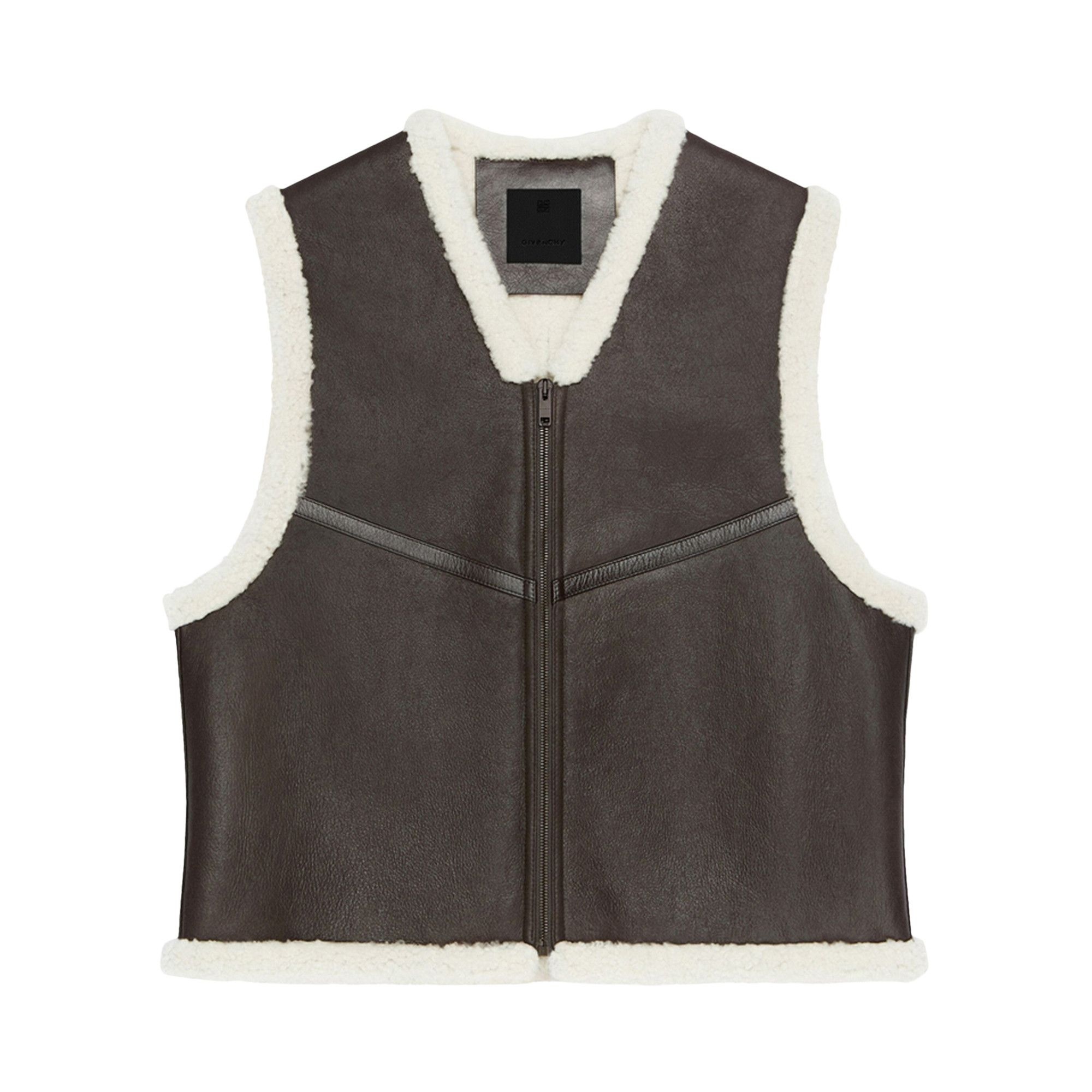 Givenchy Mixed Material Gilet 'Brown/Beige' - 1
