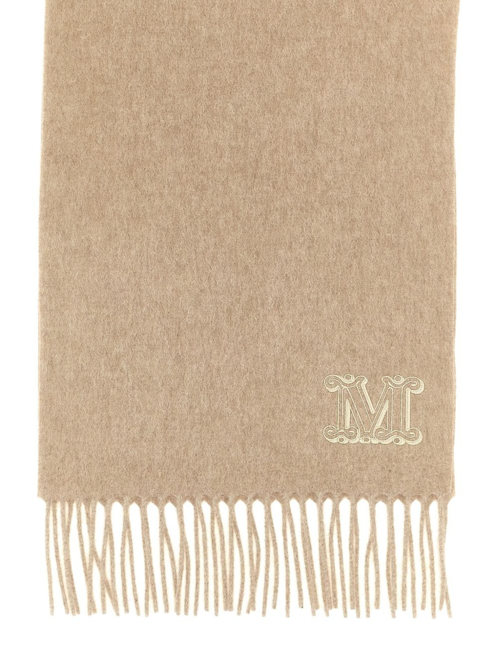 logo-detail fringed stole - 2