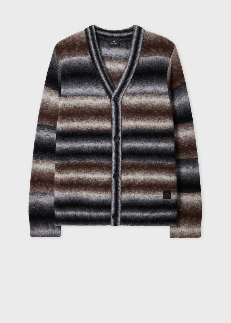Brown and Black Faded Stripe Cardigan 1