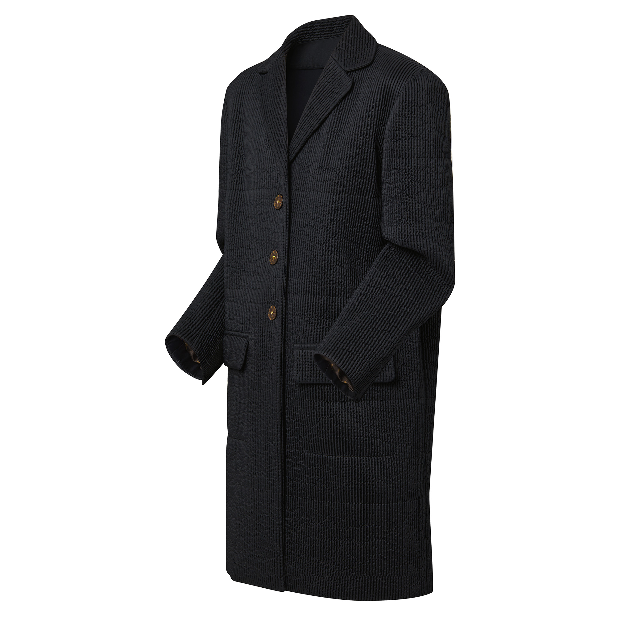 Quilted Nylon Long Coat - 2