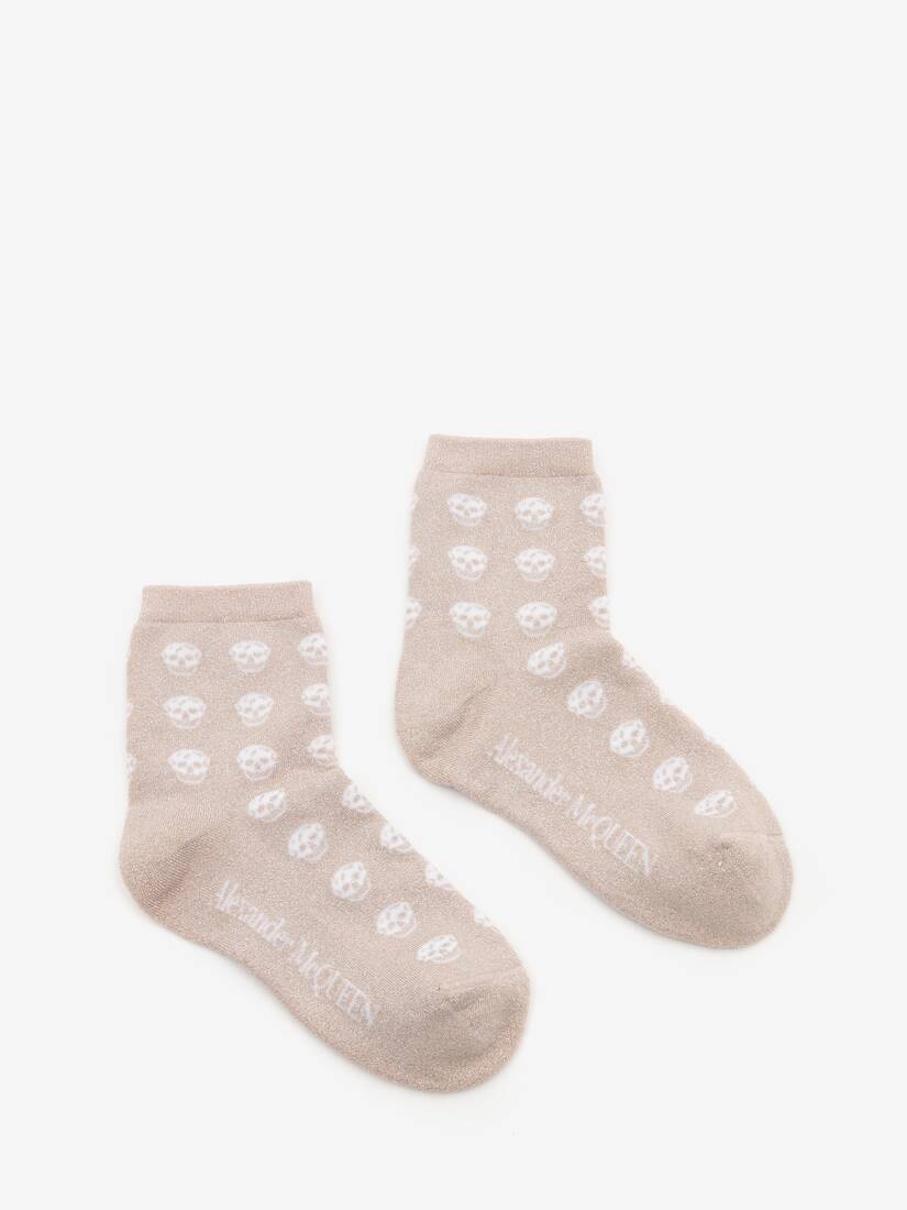 Short Skull Socks in Rose - 1