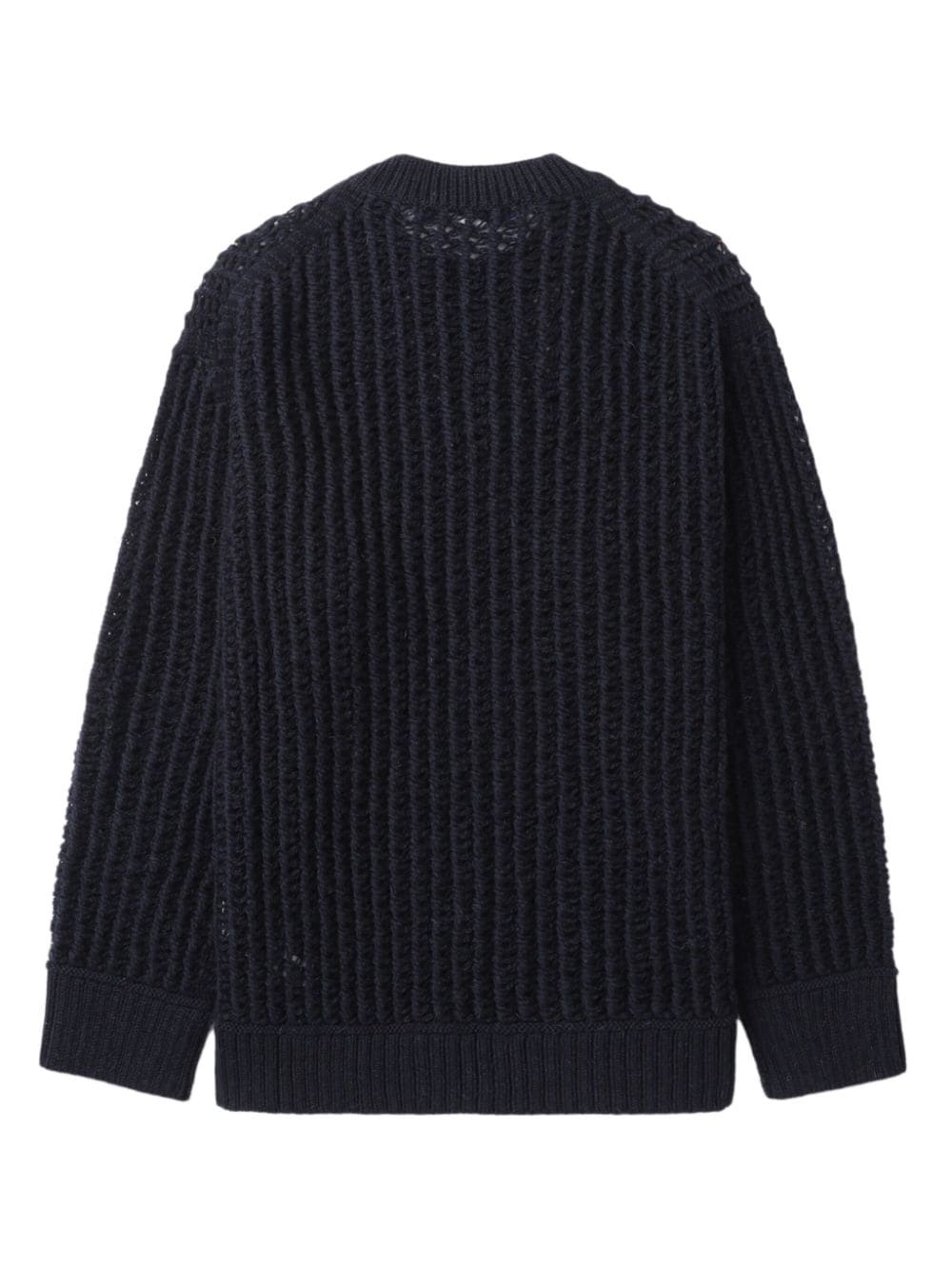 open knit crew neck sweatshirt - 6