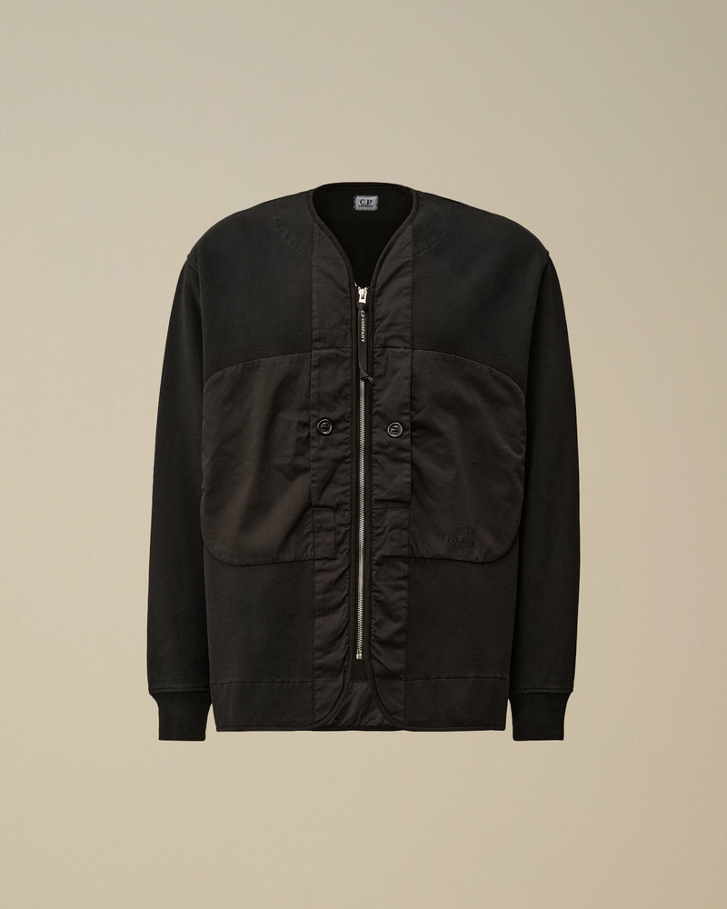 Diagonal Fleece 혼합 Zipped 스웨터 - 1
