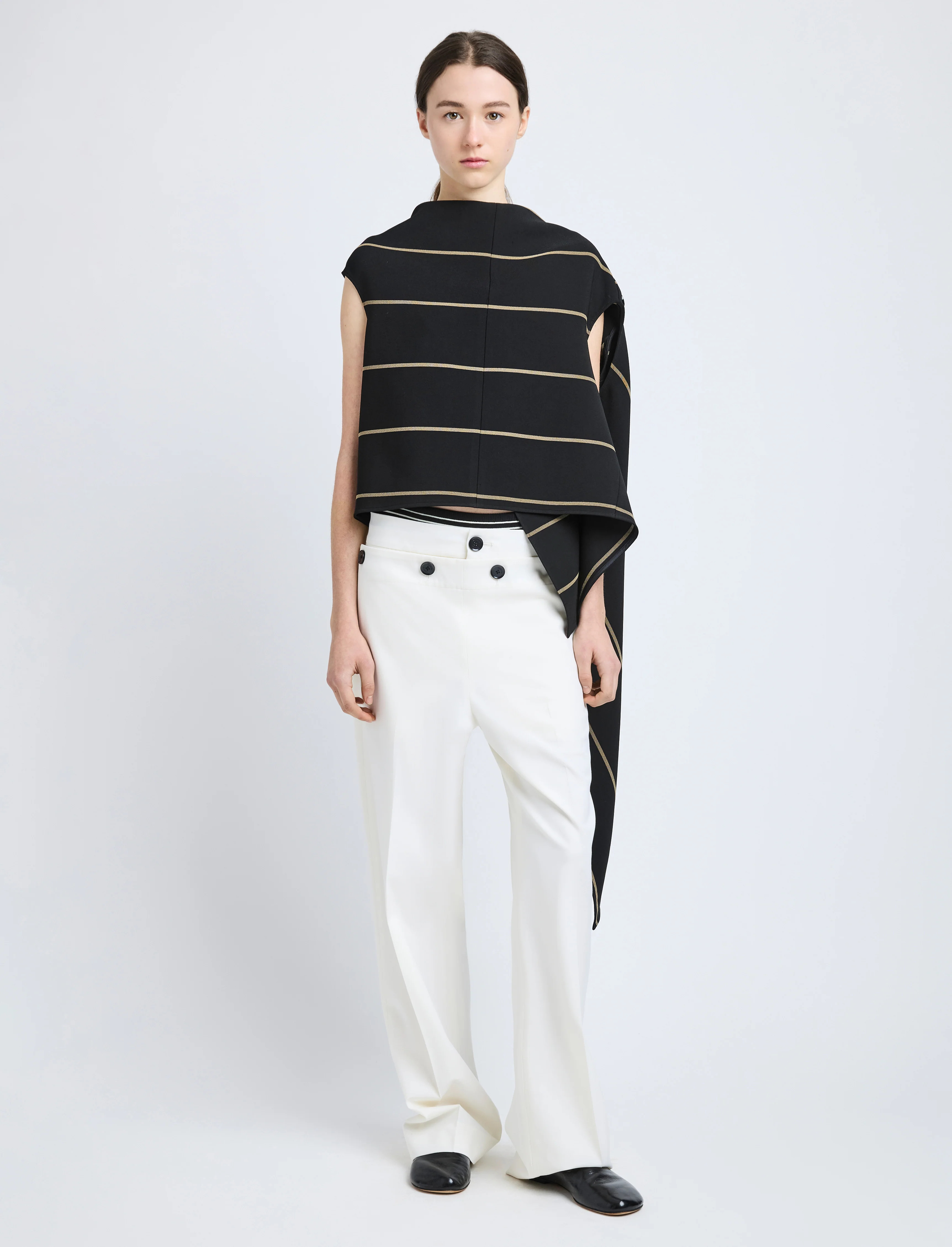 Sutton Top in Stripe Bi-Stretch Viscose - 3