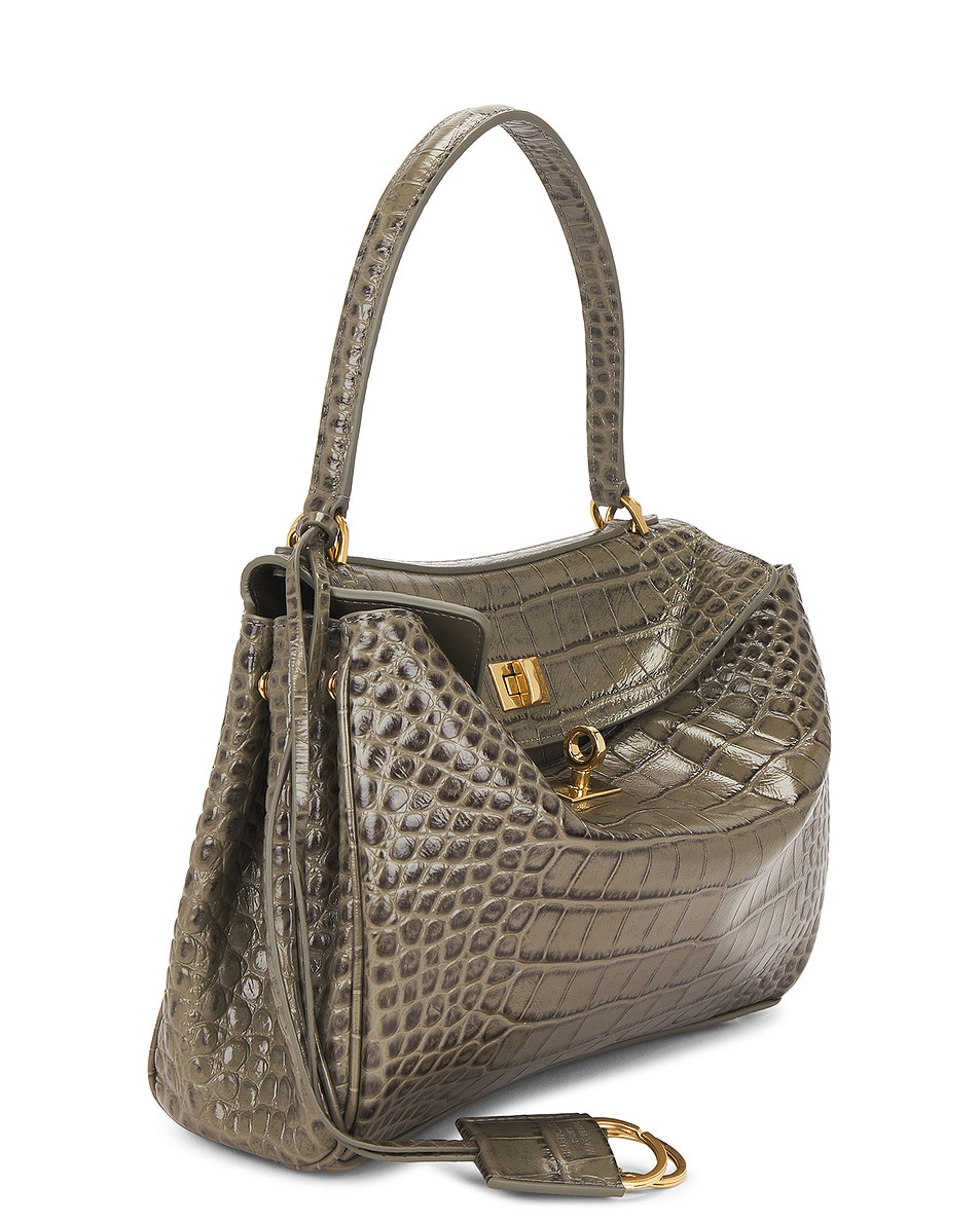 Rodeo Small Croc Embossed Top Handle Bag - 4